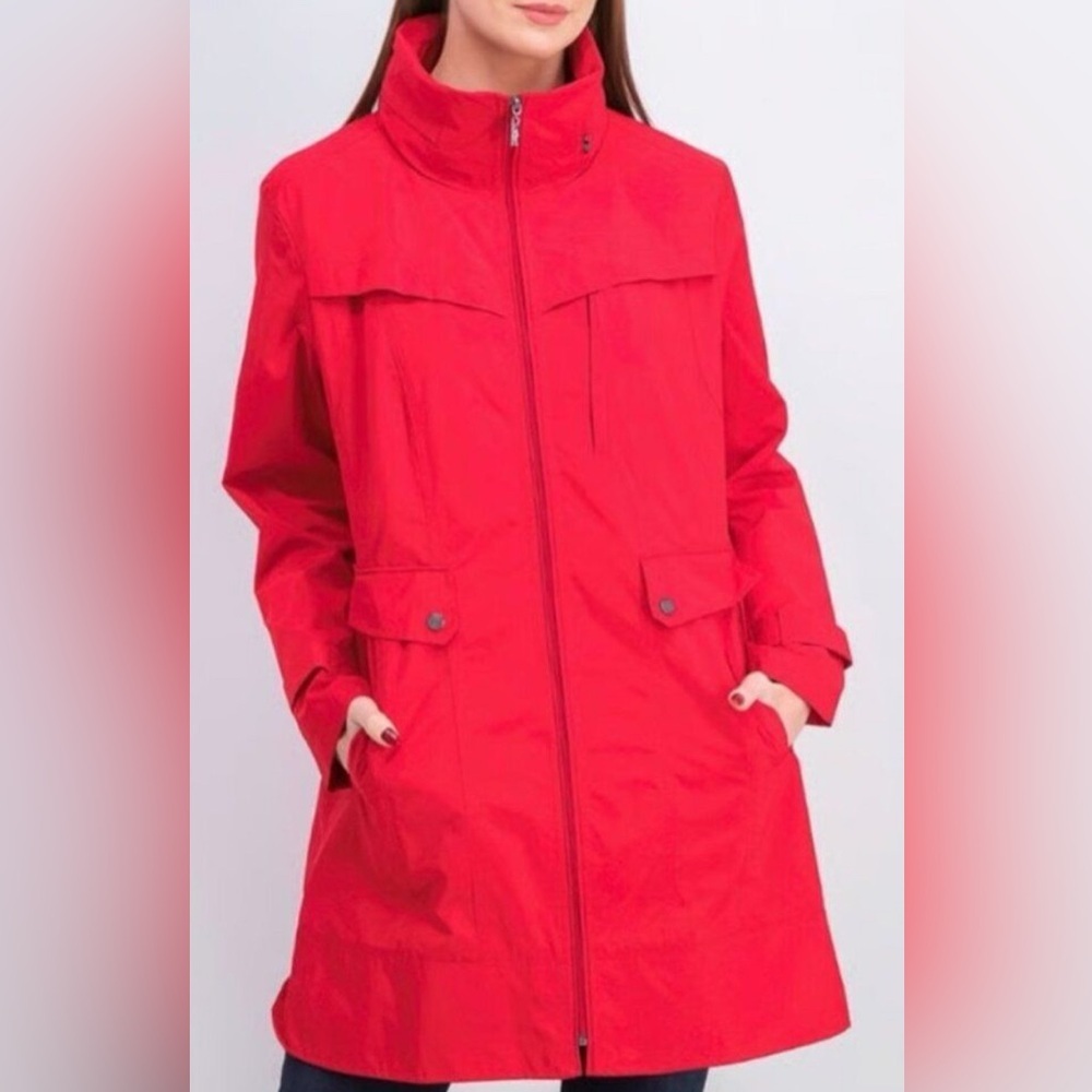 Cole Haan Women's Vibrant Orange Red Trench Coat